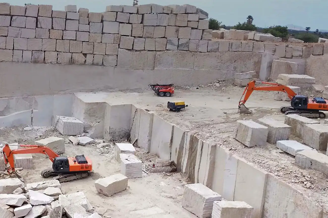 Ivory white granite quarry 1